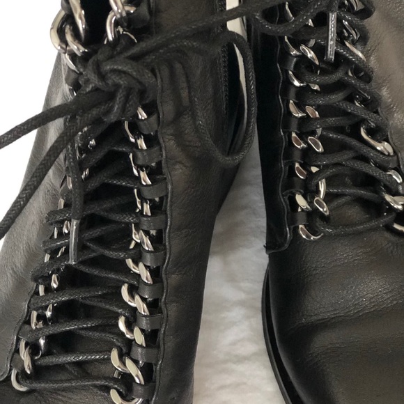 Wittner Jordan Black Laced Ankle Boots Size 37 - Picture 7 of 8